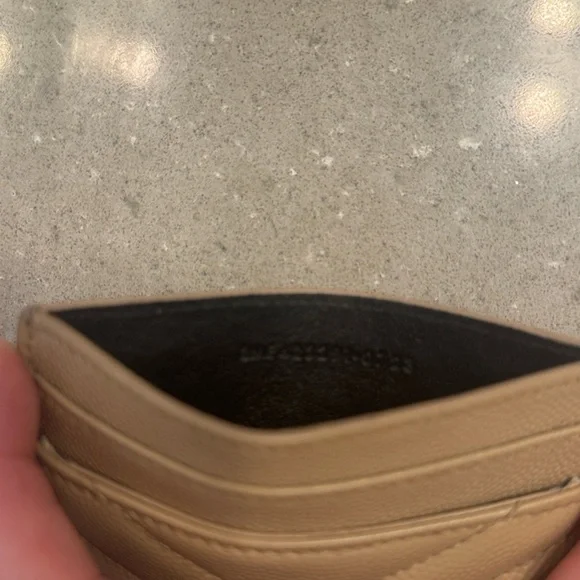 Yves Saint Laurent Tan Card Holder with Gold Logo - Picture 9 of 10